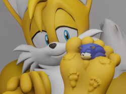 3d_(artwork) 5_toes absorption_vore anthro ask-macro-rookie barefoot digital_media_(artwork) duo feet foot_fetish foot_focus foot_vore hi_res humanoid_feet macro male male/male micro sega soles sonic_(series) sonic_the_hedgehog sonic_the_hedgehog_(series) tails toes vore what