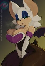 2d arm_warmers bat bat_ears big_breasts blep breasts breasts_bigger_than_head cleavage elbow_gloves latex mobian mobian_(species) mobian_bat neo_hajime rouge_the_bat sega sonic_(series) sonic_adventure_2 sonic_the_hedgehog_(series) thick_thighs thighs tongue_out white_fur wings