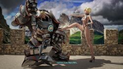 1girls 3d angela_ziegler armor ass bandage big_breasts big_breasts blender blizzard_entertainment blonde_hair blonde_hair breasts castle chains chest collar corset domination feet female heels hentai hi_res legs lgiht_hair light_skin lipstick makeup mercy nails naked nero100 nipples nude nudity overwatch overwatch_2 pose reinhardt shiny shoes thighs topless waxiw