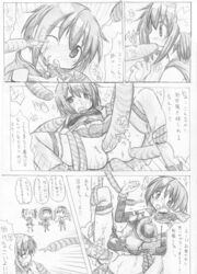 akemi_homura black_and_white black_hair female female_focus female_only kaname_madoka magical_girl mahou_shoujo_madoka_magica miki_sayaka monochrome puella_magi_madoka_magica sketch tentacle tentacle_rape tentacle_sex tentacles tomboy tomoe_mami towa_toa young