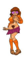 big_breasts breasts dennis_clark erect_nipples glass glasses hanna-barbera nipple_sucking nipples pubic_hair pussy scooby-doo skirt skirt_down socks sweater sweater_lift velma_dinkley