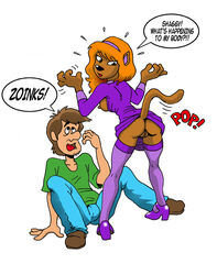 daphne_blake dennis_clark female hanna-barbera human male pubic_hair pussy scooby-doo shaggy_rogers straight tagme