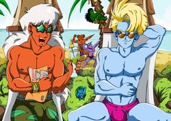 1girls 5boys brown-tinted_eyewear captain_ginyu doore dragon_ball dragon_ball_z dragon_ball_z:_cooler's_revenge green-tinted_eyewear jeice looking_over_eyewear looking_over_glasses looking_over_sunglasses male male_only neiz padzi salza sunglasses tinted_eyewear