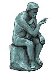 art auguste_rodin_(artist) cigarette fine_art_parody male_only public_domain the_thinker