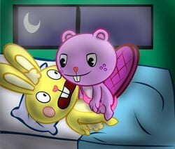 cuddles_(htf) happy_tree_friends purple_fur tagme toothy_(htf)