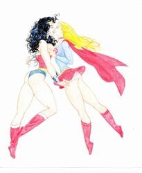 2girls dc_comics female justice_league ksennin multiple_girls supergirl superman_(series) wonder_woman wonder_woman_(series) yuri