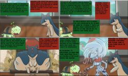 anthro ass balls breasts comic eevee embrioeldragon fart_fetish female feral genitals hi_res hisuian_form hisuian_zoroark humor male nintendo penis pokémon_(species) pokemon pokemon_(species) pussy quilava regional_form_(pokemon) spanish_text text turtwig video_games zoroark