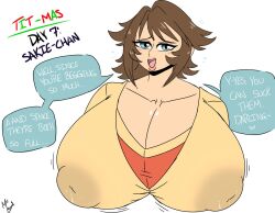 big_breasts brown bust_portrait haha_musume_donburi_oppai_tokumori_bonyuu_shiru_dakude hair huge_breasts lactation massive_breasts milf mr.lewd sakie_(haha_musume_donburi) see-through_clothing tit-mas_(mr.lewd)