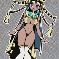 1girls ai_generated blue_eyes egyptian egyptian_female female female_only generic_character happy nai_diffusion original panties solo stable_diffusion