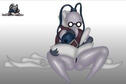 1girls 2022 arthropod blue_nipples bug cornifer female female_only glasses hollow_knight insectoid insects magalnik rule_63 self_upload sitting tagme team_cherry