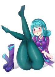 1girls ass big_ass blue_hair blush boots breasts curly_hair large_ass pink_eyes pussy puyo_puyo rafisol_(puyo_puyo) see-through sega small_breasts thick_thighs thighs yui_(msy1302mana)