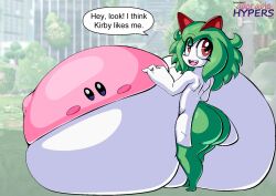 big_ass big_breasts breasts bubble_butt bursting_breasts emillie_(zanbonsen) gigantic_breasts huge_ass huge_breasts kirby kirby_(series) kirlia mouthful_mode pokémon_(species) pokemon pokemon_(species) tagme zanbonsen