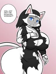 big_breasts big_breasts furry hayakain kitty_(hayakain) nun torn_clothes wide_hips