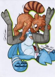 mordecai (regular show) from cartoon network by rotten owl