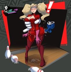 1girls alternate_version_available ann_takamaki atlus balls big_dick big_penis blonde_hair blue_eyes blush bodysuit boots bowling_ball bowling_pin bowling_pins breasts cleavage clothed clothed_female clothed_sex clothing cum cum_in_ass cum_inside cumming cumming_inside darkhatboy dick female fuckable_pin glove gloves hairclip high_boots horny_blue_bowlingball hp_bar huge_hand mask penis persona persona_5 pink_gloves red_bodysuit red_boots sex sex_from_behind stomach_bulge suprised surprised_expression surprised_face surprised_look sweatdrop textless textless_version thigh_boots transformation transformation_sequence twintails white_glove wide_hips wyer_bowling wyer_bowling_(meme)