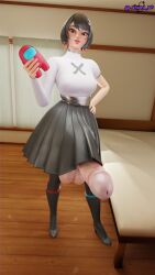 3d among_us among_us_red cute erection evie_(fortnite) fortnite futa_only futanari hyper_balls hyper_penis jinxed_xp penis pocket_pussy saggy_balls testicles upskirt