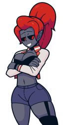 alternate_costume black_sclera female female_only lilith_(the_binding_of_isaac) octograph ponytail red_eyes succubus the_binding_of_isaac underwear