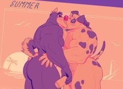 anthro big_ass bodybuilder furry gay kissing male male_only muscles muscular muscular_arms muscular_male shoegaze.