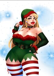 1girls big_breasts breasts busty candy_bandit christmas cleavage commission curvaceous curvy cute cute_face digital_media_(artwork) eyebrows eyelashes eyes female female_focus hair hips hourglass_figure huge_breasts ladycandy2011 large_breasts legs light-skinned_female light_skin lips thick thick_legs thick_lips thick_thighs thighs top_heavy upper_body voluptuous waist wide_hips