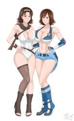 2girls absurd_res alluring asuka_kazama aunt_and_niece big_breasts breasts brown_eyes brown_hair cousins female female_only hi_res huge_breasts jun_kazama k7venger kazama_asuka kazama_jun large_breasts mature_female milf multiple_girls namco nipple_slip nipples tekken tekken_2 tekken_5 tekken_5_dark_resurrection tekken_7 tekken_tag_tournament tekken_tag_tournament_2 toes voluptuous