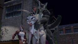 3d 3d_(artwork) absurd_res ahe_gao ambiguous_penetration anthro balls blender_(software) breasts canid canine canis digital_media_(artwork) disney female genitals group hand_on_head hi_res judy_hopps lagomorph leaning leaning_forward leporid looking_pleasured male male/female mammal medium_breasts nipples nude penetration penis rabbit tongue tongue_out trio twintails3d voyeur wolf zootopia