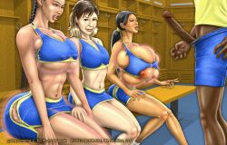 1boy 3girls athletic athletic_female big_ass big_breasts breasts bustartist busty cleavage dark-skinned_male dark_skin digital_drawing_(artwork) digital_media_(artwork) female female_focus fit fit_female gigantic_breasts grow/cinema hips hourglass_figure huge_ass human hyper_breasts large_ass large_breasts legs light-skinned_female light_skin lips male male/female massive_breasts original original_character original_characters straight thick thick_hips thick_legs thick_thighs top_heavy upper_body voluptuous waist wide_hips