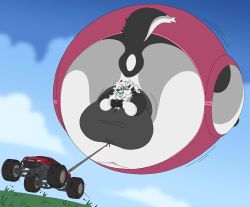 big_breasts breasts catscranny enormous_ass enormous_breasts enormous_butt female inflation rc_car spherical_inflation tagme toy_car