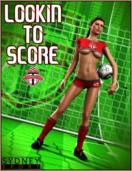 breasts clothing soccer soccer_ball soccer_uniform sydgrl3d underboob