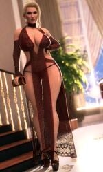 3d 3d_(artwork) alternate_version_available ass big_ass big_breasts blonde_hair breasts dress final_fantasy final_fantasy_vii final_fantasy_vii_remake high_heels large_ass large_breasts mature_female milf narrow_waist nipple_bulge pillowfun pose posing scarlet_(ffvii) see-through see-through_clothing see-through_dress thick thick_ass thick_hips thick_thighs thong tight_clothing wide_hips