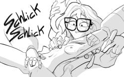 1girls big_glasses biting_lip breast_grab breasts eduardo_squidwardo female fingering functionally_nude groping groping_breast held_down katie_mitchell pussy robot robotic_arm sketch small_breasts stripping the_mitchells_vs._the_machines white_background