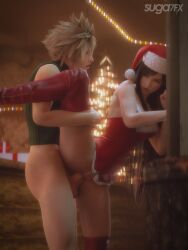 3d ass big_ass blender breasts bubble_butt busty christmas cloud_strife curvy enjoying final_fantasy final_fantasy_vii final_fantasy_vii_remake looking_pleasured male pleasure_face pussy romantic seductive suga7fx tifa_lockhart vagina vaginal_penetration