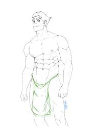 1boy avatar_legends background bara bolin clothing green_eyes hair male male_only muscles muscular nipples panties see-through smooth_skin solo swimsuit the_legend_of_korra underwear vansbeab