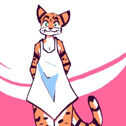 animated anthro cheetah clothing dress felid feline flashing hi_res male mammal paws presenting solo staggermidnight