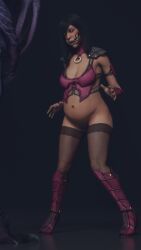 3d mileena mind_flayer monster mortal_kombat mortal_kombat_x nocskylark pregnant yellow_eyes