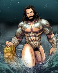 1boy abs actor amber_eyes aquaman arthur_curry beard beefy big_cock big_penis brown_hair byron_power celebrity circumcised circumcision_scar curly_hair dc dc_extended_universe facial_hair facial_scar flaccid_penis huge_cock huge_penis human in_character in_water jason_momoa long_hair_male looking_at_viewer male male_nipples male_only male_pubic_hair manly mature_male muscles muscular_male nude_male pecs penis smooth_skinned_male solo superhero tattoos veiny_penis wet