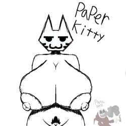 anthro catgirl feline female female_only furry furry_only paperkitty_(character) proto_ness_(artist) sketch solo tagme