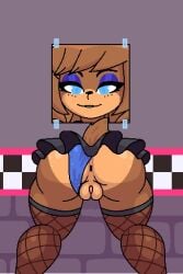 animatronic anthro anus ass blue_eyes blue_panties cally3d clazzey cryptiacurves eyeshadow fapwall fazclaire's_nightclub female fishnets five_nights_at_freddy's fnaf freckles freddy_(fnaf) fredina's_nightclub fredina_(cally3d) frenni_(cryptia) frenni_fazclaire fur furry furry_only glory_hole panties panties_aside pussy scottgames shy_jaz skirt stockings stuck stuck_in_wall tail through_wall underwear