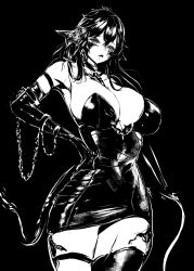 artist_request au_ra black_and_white female female_only final_fantasy_xiv latex