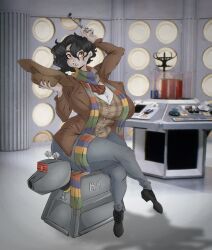 1girls big_breasts breasts character_request doctor_who dullvivid female female_only fourth_doctor rule_63 solo solo_female sonic_screwdriver tagme tardis tardis_interior the_doctor