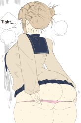 1girls ass big_ass big_butt coffing_(artist) color edit favorite female female_only himiko_toga huge_ass my_hero_academia sweating tight_clothing tight_fit