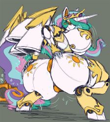 alicorn anthro anus ass big_anus big_butt boombox bouncing_breasts breasts crown dancing equid equine female friendship_is_magic hand_on_butt hand_on_own_butt hasbro headgear hi_res horn huge_butt imric1251 machine mammal motion_lines my_little_pony princess_celestia_(mlp) robot smile solo tiara twerking wasp_waist wings