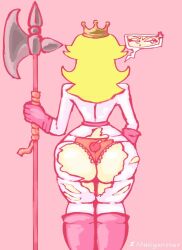 1girls 2022 ass big_ass big_butt big_thighs blonde_hair bodysuit bubble_ass bubble_butt casual exposed_ass female female_focus footwear fully_clothed handwear huge_ass mario_(series) minigonchar nintendo panties princess_peach skin_tight_outfit super_mario_bros._(2023_film) thick_ass torn_clothes underpants underwear yellow_hair