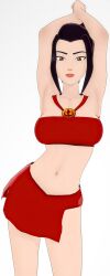 3d 3d_render armpits arms_behind_head arms_up avatar_the_last_airbender azula bikini bikini_skirt black_hair breasts brown_eyes catburglaraerin cg_art child_bearing_hips clipping clothing cowboy_shot curvy_hips fire_nation high_resolution koikatsu large_breasts lipstick long_hair looking_at_viewer makeup nickelodeon ponytail pose posing presenting_armpit princess red_bikini red_lips red_lipstick red_swimsuit rotated simple_background smile smooth_armpits swaying_hips swimsuit third-party_edit tied_hair upscaled very_high_resolution white_background