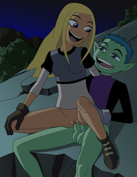 1boy 1girls beast_boy boots clothing dc_comics female footwear gloves handwear incognitymous male sex straight teen_titans terra terra_(dc) vaginal_penetration