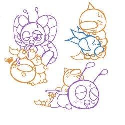 artist_request butterfree nintendo oddish pokemon tagme weedle