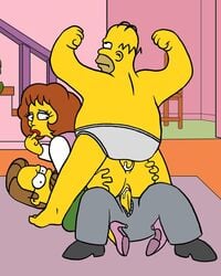 female homer_simpson human male maude_flanders ned_flanders straight the_simpsons