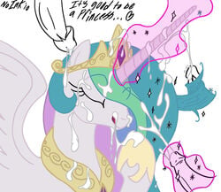 bukkake crown cum equine feral friendship_is_magic furry furry_only horse mlp my_little_pony my_little_pony_friendship_is_magic necklace no-ink no_humans pegacorn penis pony princess princess_celestia_(mlp) smooth_skin tagme wings