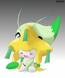 1girls celebi color female fingering interspecies jirachi nintendo pokemon pokemon_(species) sexless