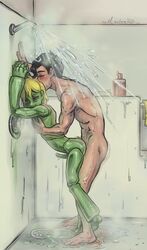 2boys anal brainiac_5 conner_kent dc dc_comics gay kon-el legion_of_superheroes male_only shower superboy superboy_(conner_kent) superman_(series) yaoi