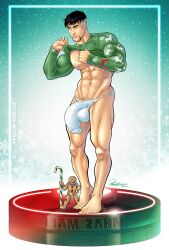 abs biceps big_pecs big_penis bulge christmas christmas_outfit class_comics facial_hair huge_balls huge_bulge huge_cock human lifting_shirt male male_focus male_only muscle muscles muscular muscular_arms muscular_ass muscular_back muscular_legs muscular_male muscular_thighs nipples patrick_fillion pecs veins veiny_penis zahn